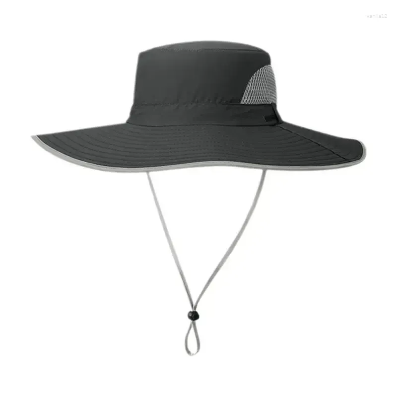 Cycling Caps Mens Sun Hat Wide Brim Boonie Hats Breathable Summer UV Protection Beach Bucket