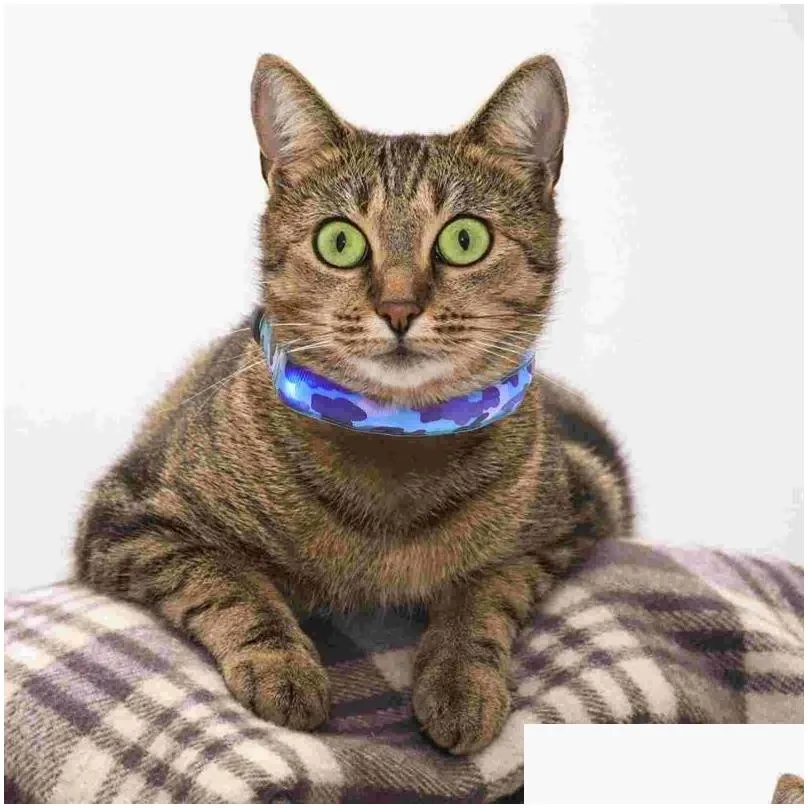 juchiva Dog Collars Luminous Pet Collar LED Decorative Neck Decoration Household Cat Night Small