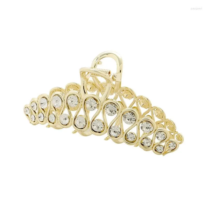 Hair Clips 2023 Elegant Wave Rhinestones Pearl Claw Hairpins Women`S Fashion Grab Clip For Girl Ornament Gifts