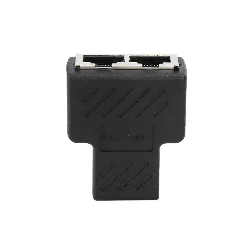 1pc Black Ethernet Adapter Lan Cable Extender Splitter for Internet Connection Cat5 RJ45 Splitter Coupler Contact Modular Plug