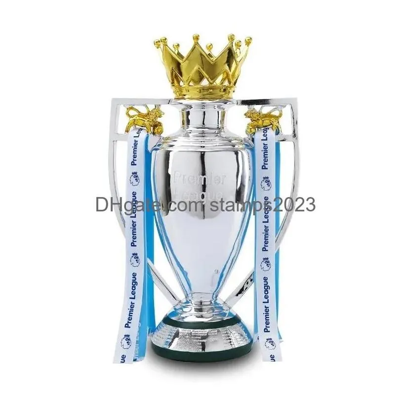 Decorative Objects & Figurines 1532Cm Football Trophy Soccer Champion Souvenir Europe Award League Drop Delivery Home Garden Decor Acc Dhrya