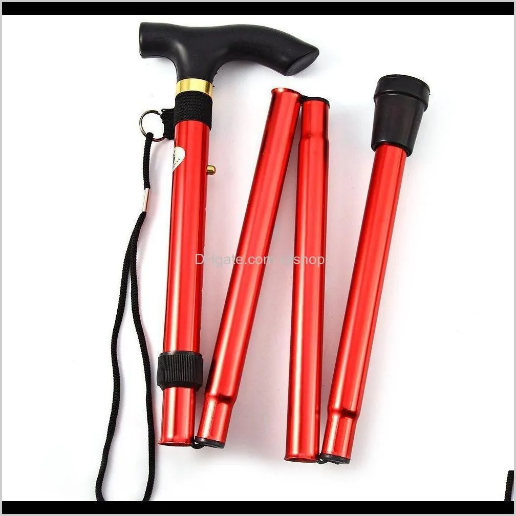 Trekking Poles And Camping Hiking Sports Outdoors Drop Delivery 2021 Adjustable Aluminum Metal Cane Walking Stick Folding Column