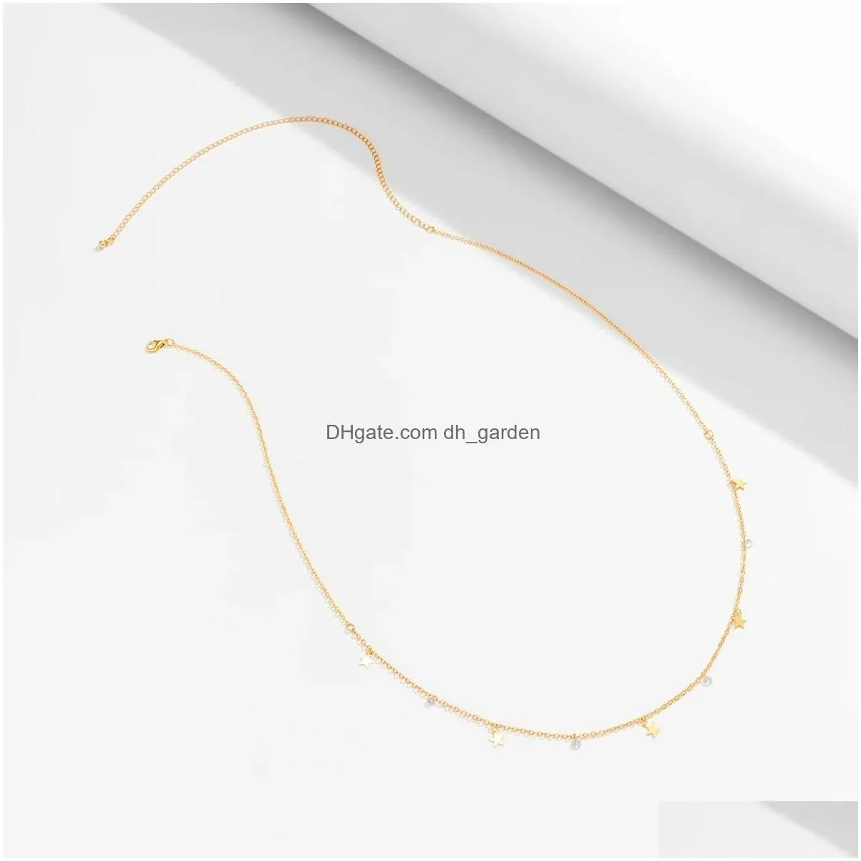 Belly Chains Boho Simple Star Zircon Waist Belt Body Chain For Women Summer Beach Bikinis Rave Festival Y2K Accessories Gif Dhgarden Dhwak