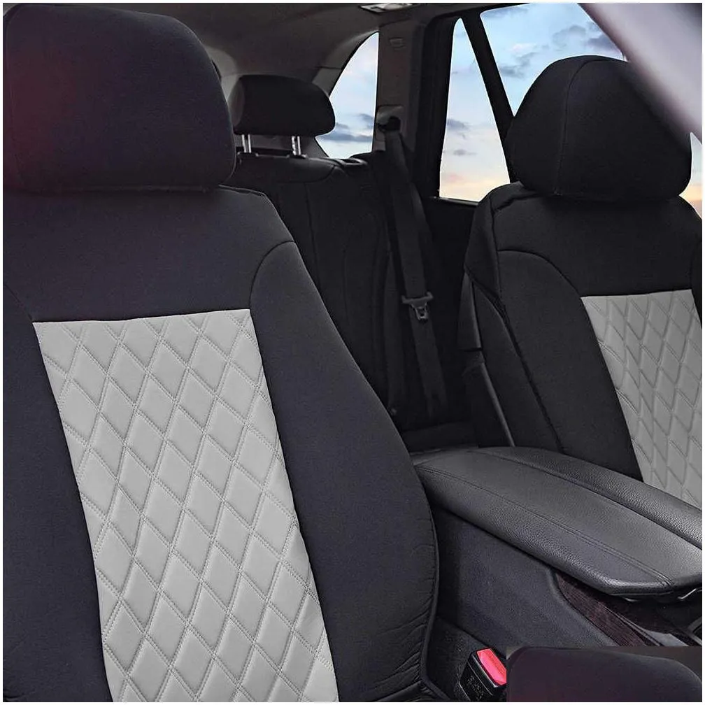 Covers New Universal Car Seat Covers 2 Front Seat Diamond Lattice Fabric Seat Car Covers Fit for Most Car SUV Truck Seat Cushion