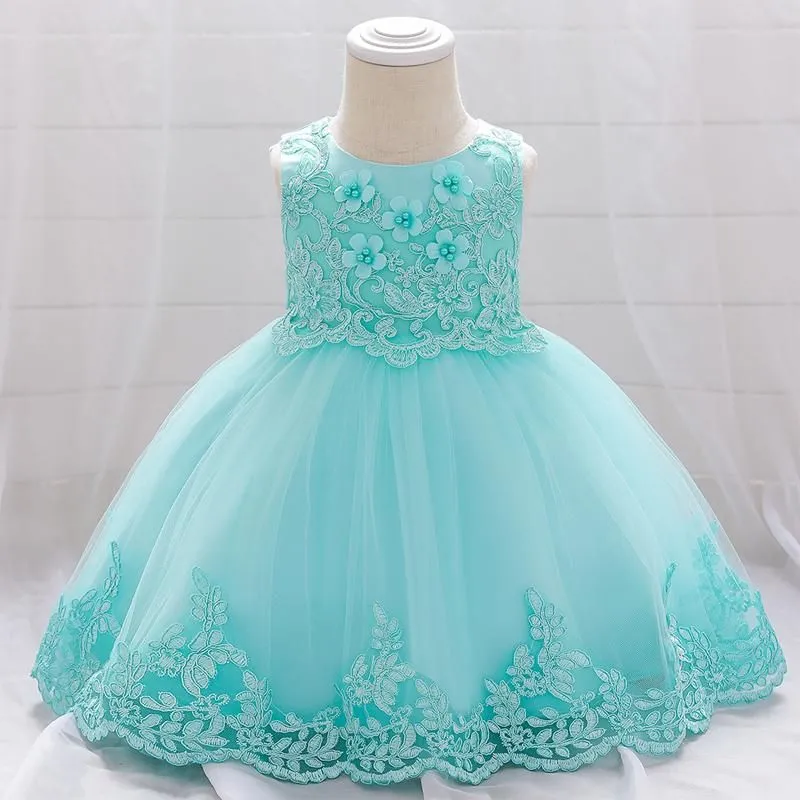 Girl`s Dresses 0-24M Born Bead Baptism Clothes Christening Dress For Baby Girl Wedding Sequin Gift Birthday Princess