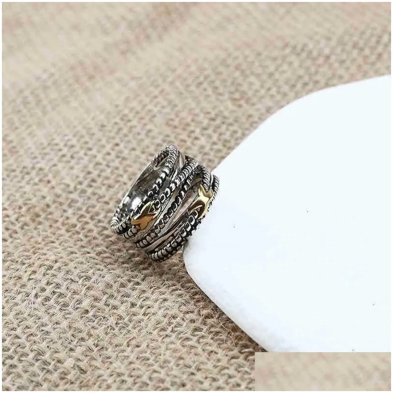 Rings moissanite Ring Twisted rings luxury jewelry designer for men silver plated Vintage Cross X shaped women diamond rings gold
