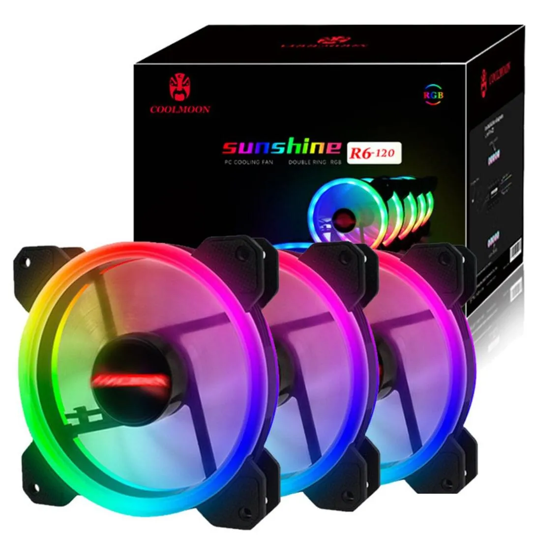 6 Packs PC Computer Case Fan Cooling Cooler 120mm 6PIN Adjustable RGB Led 12V Mute Ventilador DC ARGB Fans Adjust Speed Aura