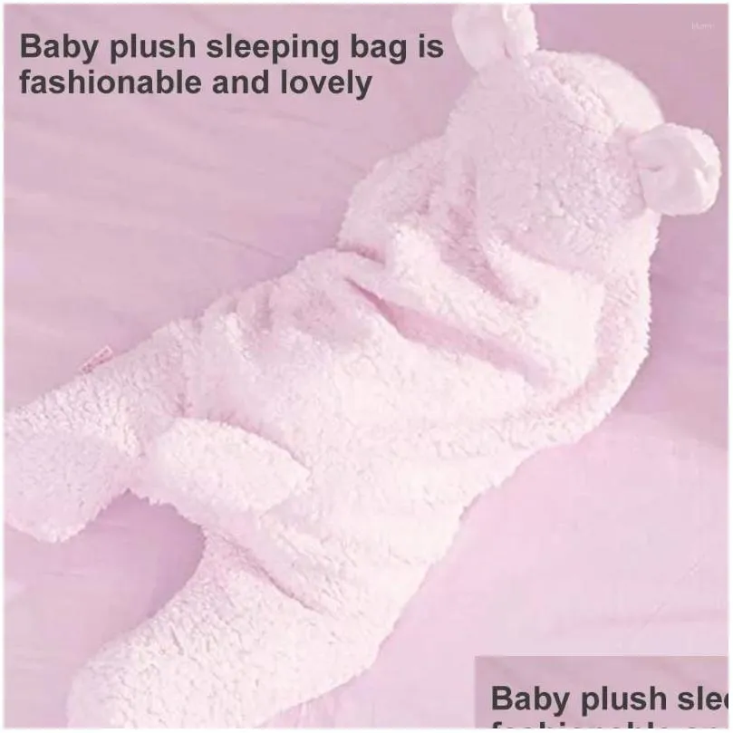 Blankets Baby Plush Sleeping Bag Wrap Cartoon Warm Soft Blanket Born Infant Swaddle Pography Prop
