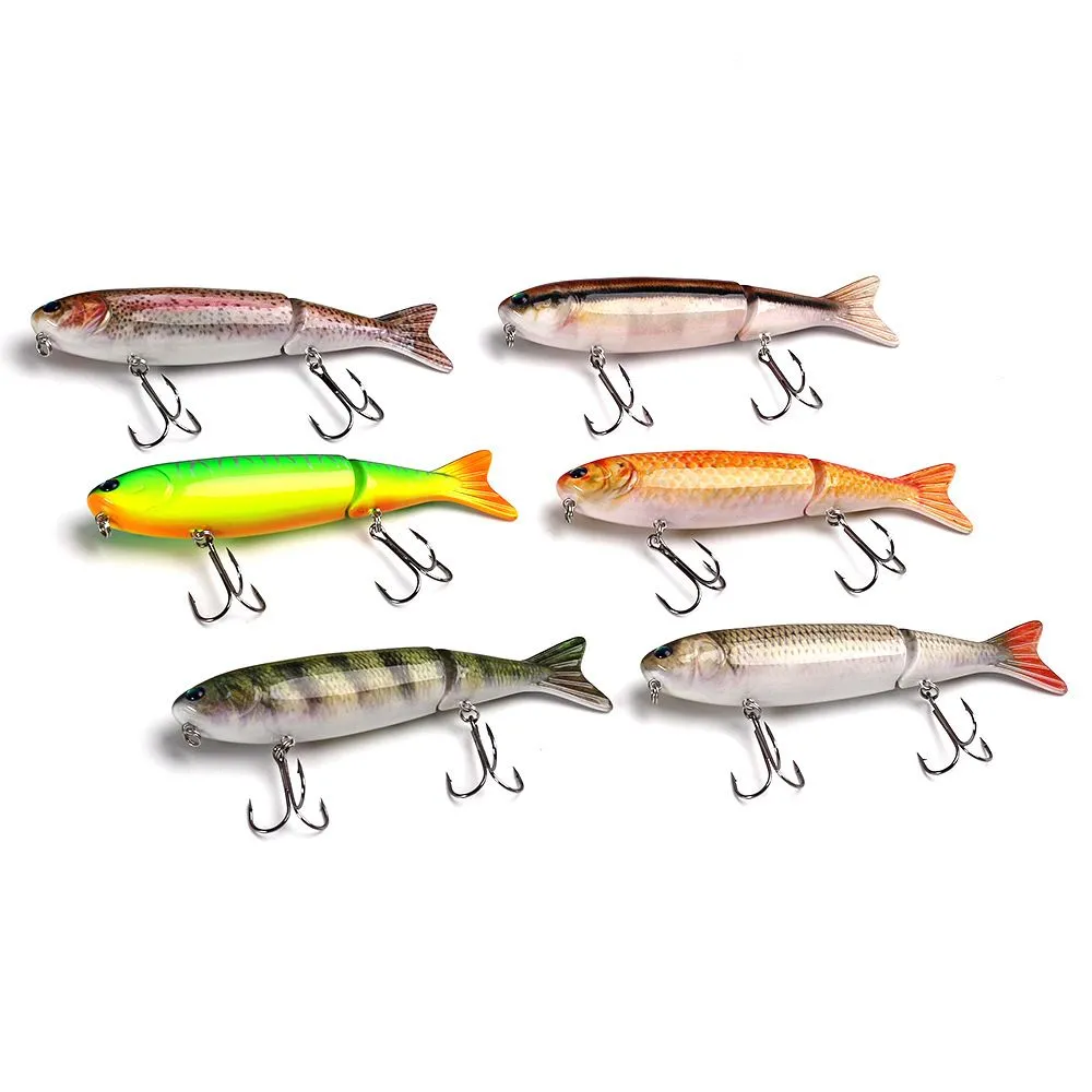 Lipless Simulation Fish Floating Popper Musky fishing lure 127cm 21g 6colors 2 Sections bass Hard bait Split Tail fish