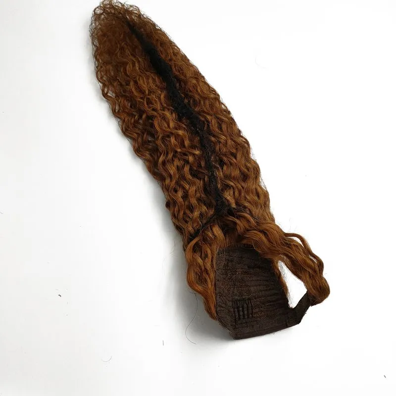 Top Quality curly Ponytail hairpiece European Human Hair extensions