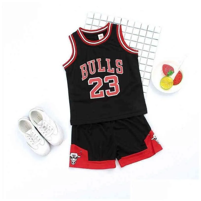 Clothing Sets 17 Boys And Girls Basketball Clothes Sports Suit Vest Shorts Baby Summer Childrens Suit262L Drop Delivery Kids Maternit