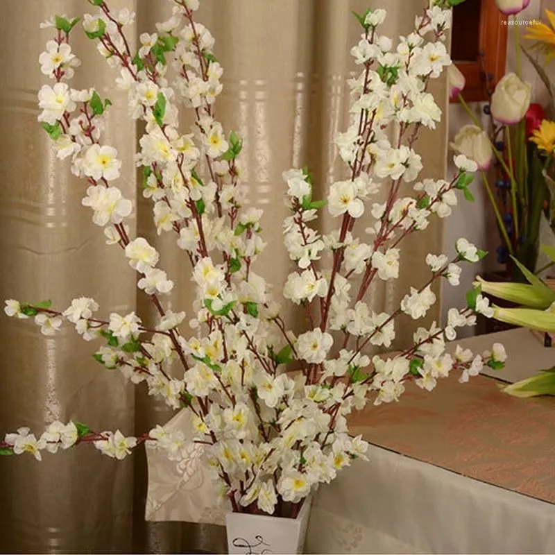 Decorative Flowers 160Pcs Artificial Cherry Spring Plum Peach Blossom Branch Silk Flower Tree For Wedding Party Decoration White Red