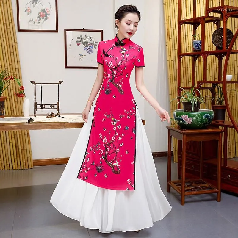 Ethnic Clothing Women Vietnam Traditional Dress Woman Vietnamese Ao Dai Long Cheongsam Qipao Robe Orientale Party Dresses China