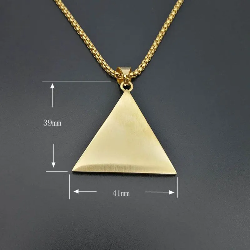 Hip Hop Iced Out Ancient Egypt Pyramid Eye Pendant Necklace For WomenMen Gold Chain Stainless Steel Egyptian jewelry8428657