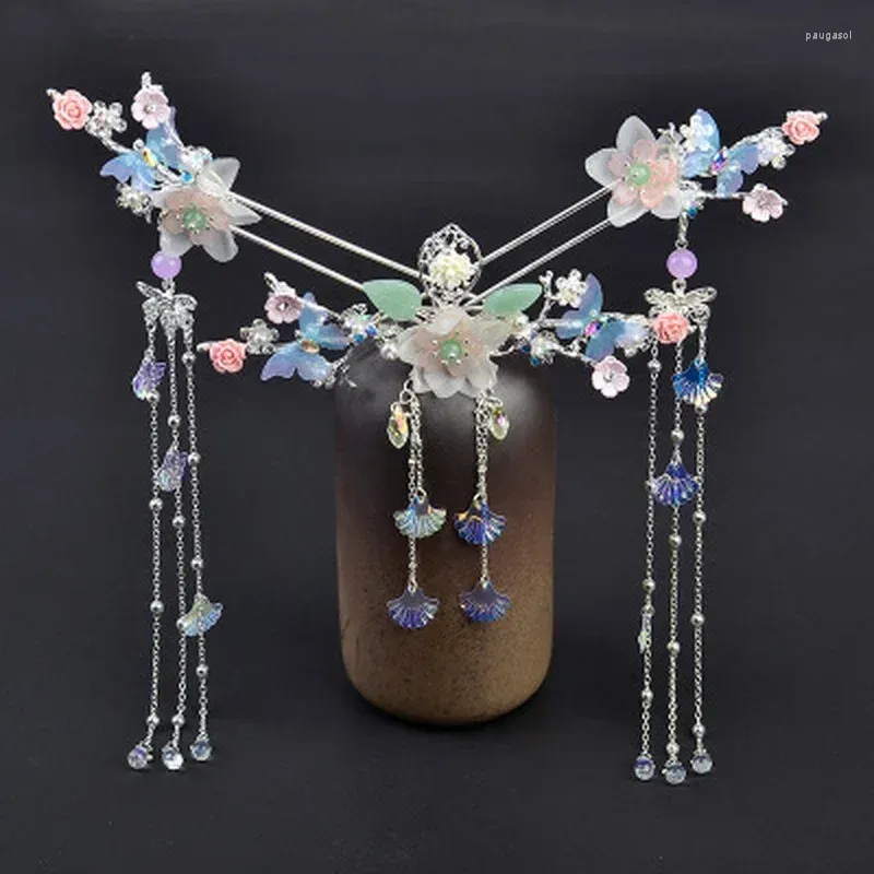 Hair Clips Fashion Chinese Style Hairpin Wedding Accessories Stick Headdress Head Jewelry Bridal Earring Headpiece Creative Gifts Tool