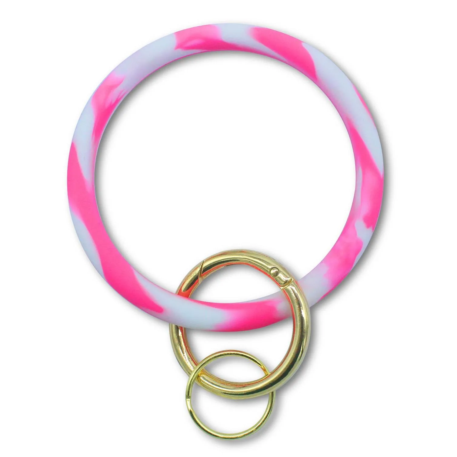 Key Rings Ins New Fashion Monogrammed Sile Wristlet Pink Blue Camouflage Bracelets Bangle Keyring Large Circle Keychain Bracelet Hold Dhueo
