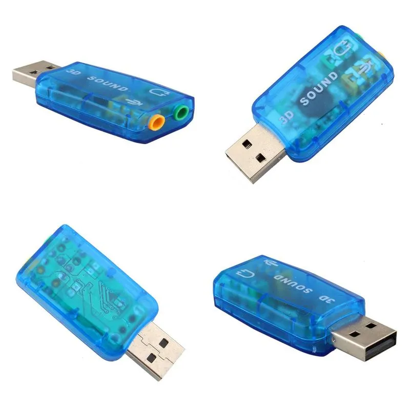10pcslot USB Sound Card USB Audio 51 External USB Sound Card Audio Adapter Mic Speaker Audio Interface For Laptop PC Micro Data9056140