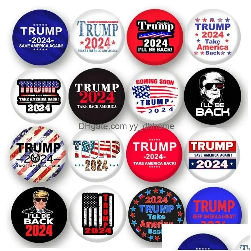 party favor trump 2024 badge brooches pins election supplies keep america 1.73 inch drop delivery home garden festive event dh6xj