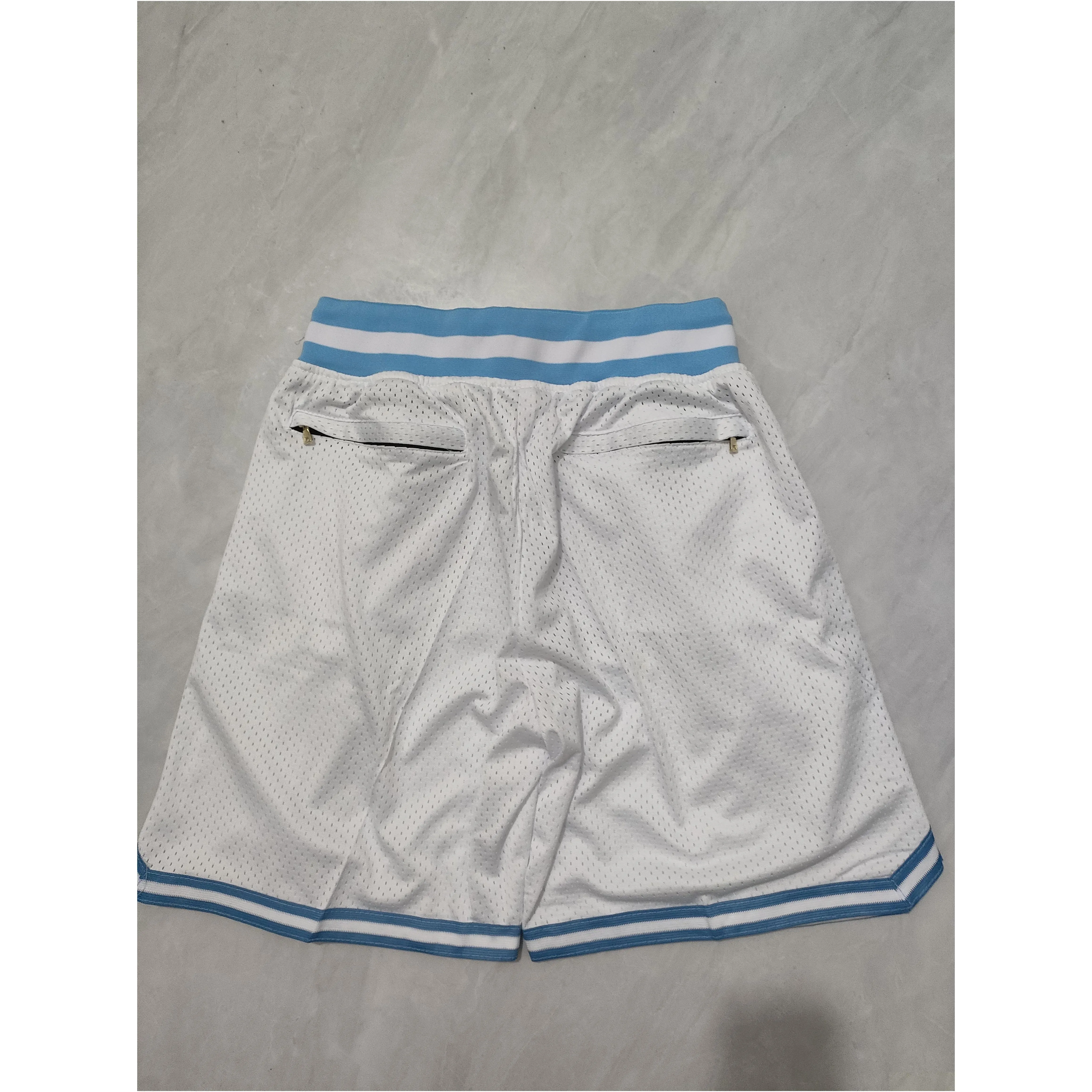 Basketball Shorts White #30 Running Sports Clothes With Zipper Pockets Size S-XXXL Mix Match Order