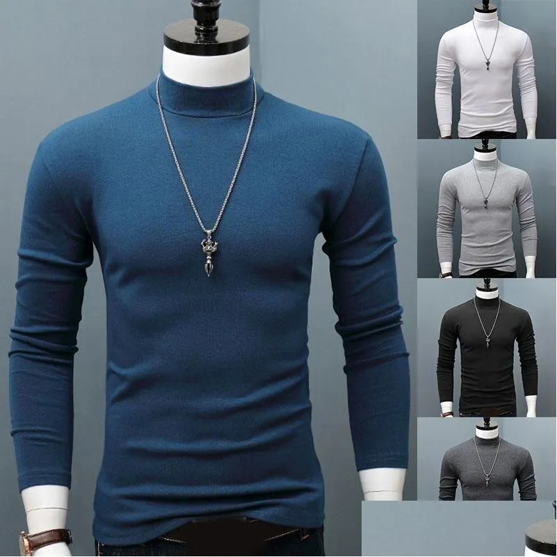 Men`s T-Shirts Men`s Bottoming Shirt T-shirt Long Sleeve Turtle Neck Sweater Top Tee Extra Soft Winter Warm Fashion Sexy BohoMen`s