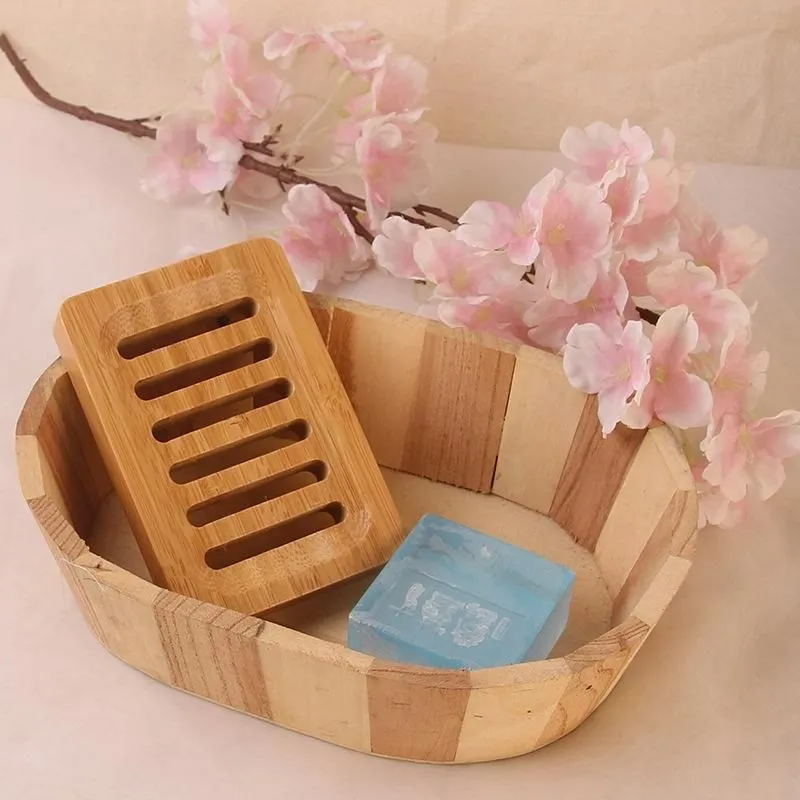 Solid Bamboo Soap Holder Natural Bathroom Soaps Dish Strong Convenient Originality Accessories For Hotel
