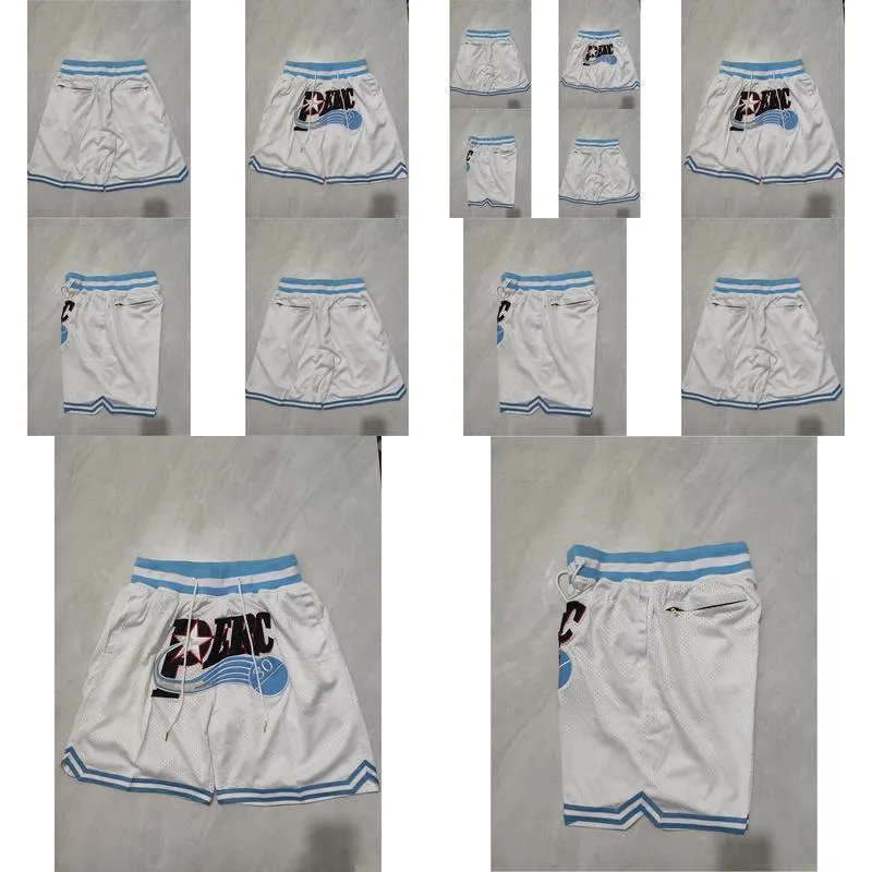 Basketball Shorts White #30 Running Sports Clothes With Zipper Pockets Size S-XXXL Mix Match Order