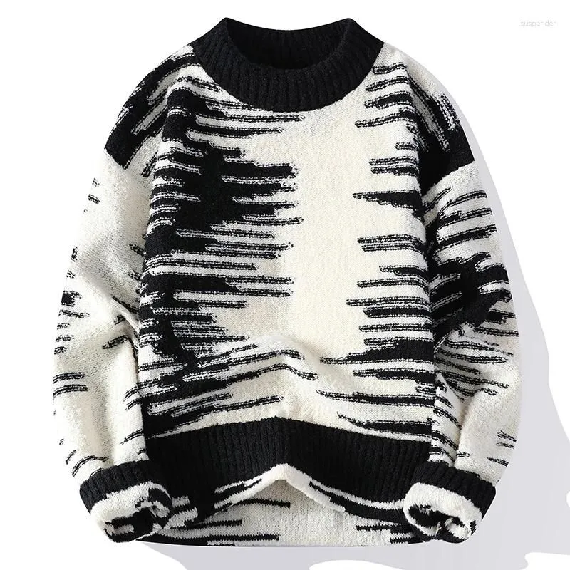 Men`s Sweaters Fall Winter Korean Fashion Knitted Cashmere Sweater Leisure Pullover Male Hip Hop Street Soft Warm Pull Homme