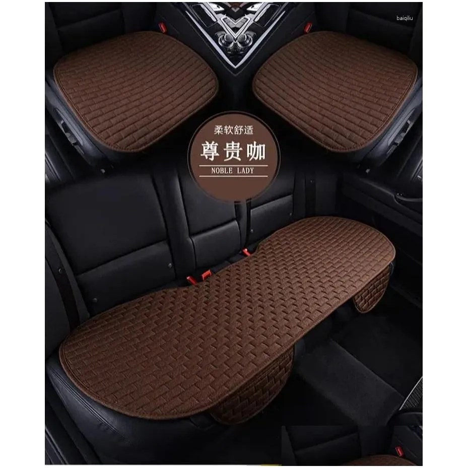 Car Seat Covers Cushions 1 Set Single Cover For All Sedan Styling Auto Accessories Linen Fabric