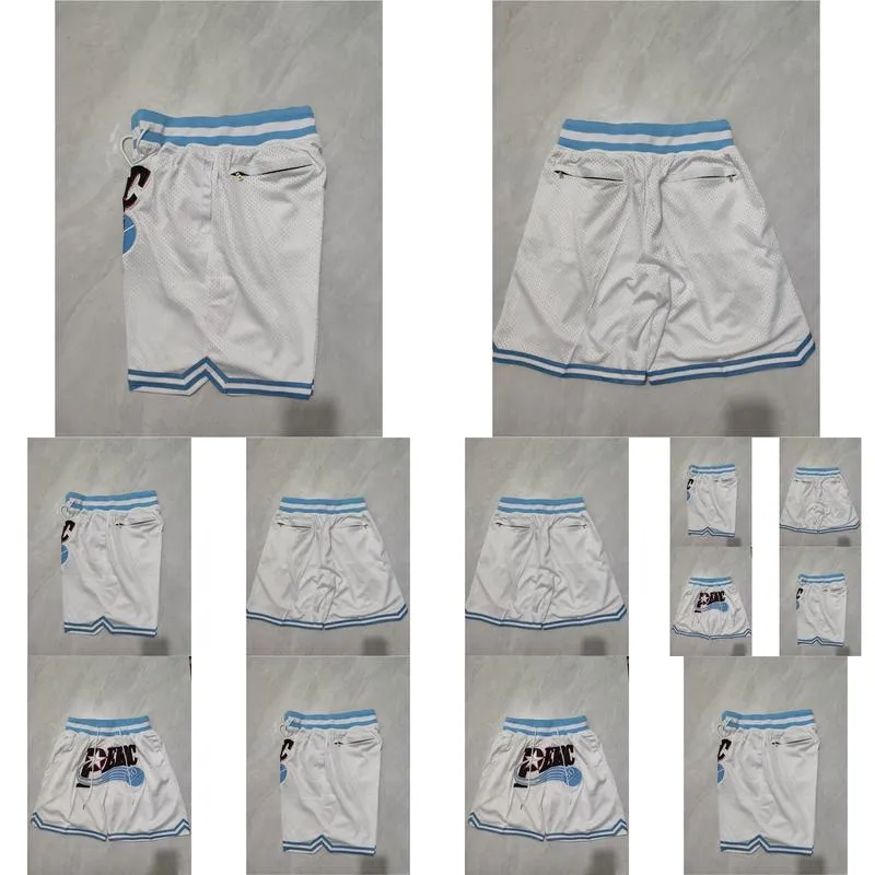 Basketball Shorts White #30 Running Sports Clothes With Zipper Pockets Size S-XXXL Mix Match Order