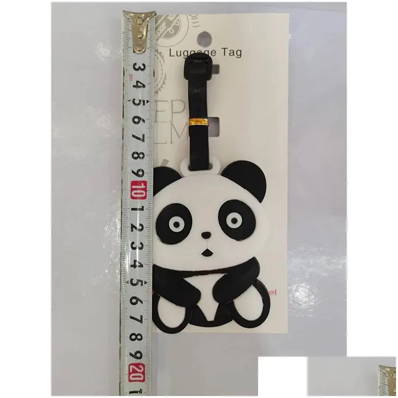 Party Favor Panda Lage Tag Cartoon Travel Label Boarding Pass Pvc 4 Styles Drop Delivery Home Garden Festive Supplies Event Dhemh