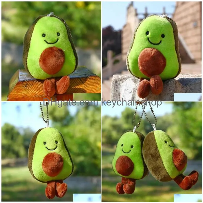 Keychains & Lanyards 12Cm Cartoon Avocado Pendant Cute Fruit P Toy Kaii Stuffed Doll Keychain Bag Birthday Gift For Kids Drop Deliver Dhfpb