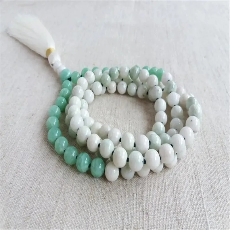 Pendants 8mm Jade 108 Beads Handmade Tassel Necklace Bracelet Fashion Spiritual Seekers Couples Prayer Teenagers Healing