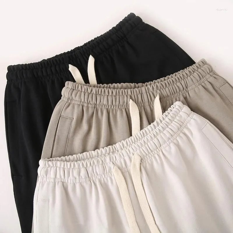 Men`s Pants Casual Thicken Straight Autumn Winter Korean Warm Loose Sweatpants Women 2024 Simple Chic Streetwear Sports Trousers