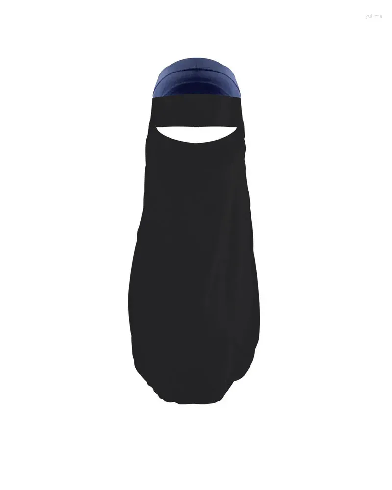 Ethnic Clothing High Quality Milk Fiber Niqab Muslim Woman Face Cover Hijab Veil Pull On Islamic Scarf Tie Back Head Headwrap