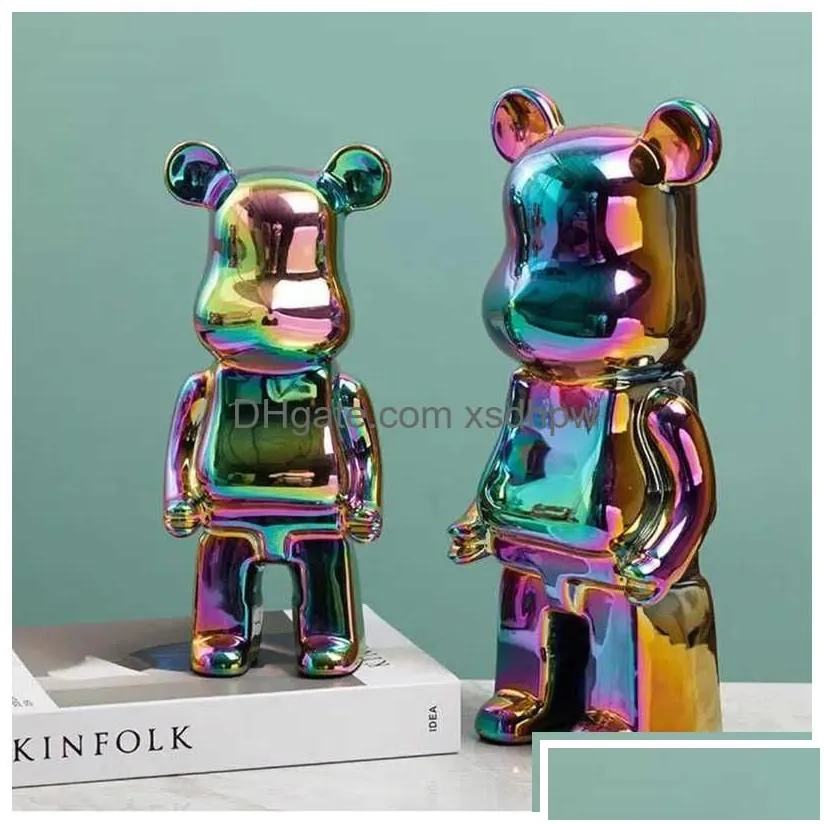 Novelty Games Nodic Home Decor Bearbricklys 28Cm 400% Statue Violence Bear Scpture Figure Ornaments Decorative Figurines Desk Decora