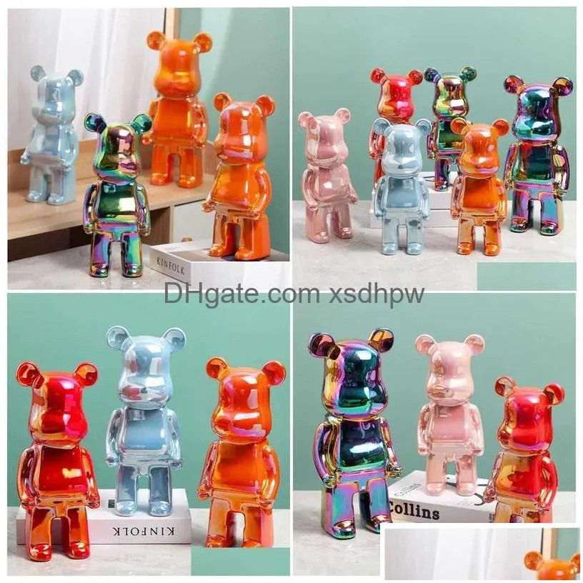 Novelty Games Nodic Home Decor Bearbricklys 28Cm 400% Statue Violence Bear Scpture Figure Ornaments Decorative Figurines Desk Decora