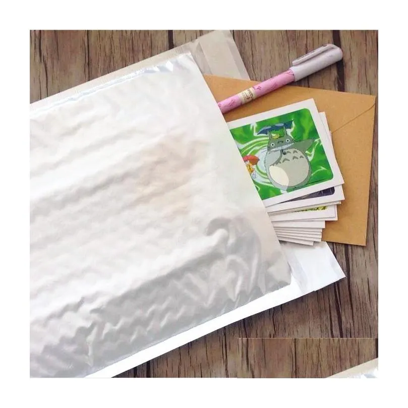 Packing Bags Wholesale Blank White Bubble Mailers Padded Envelopes Mti-Function Packaging Material Mailing Bag 70Pcs Per Lot Drop Deli Dhdbk