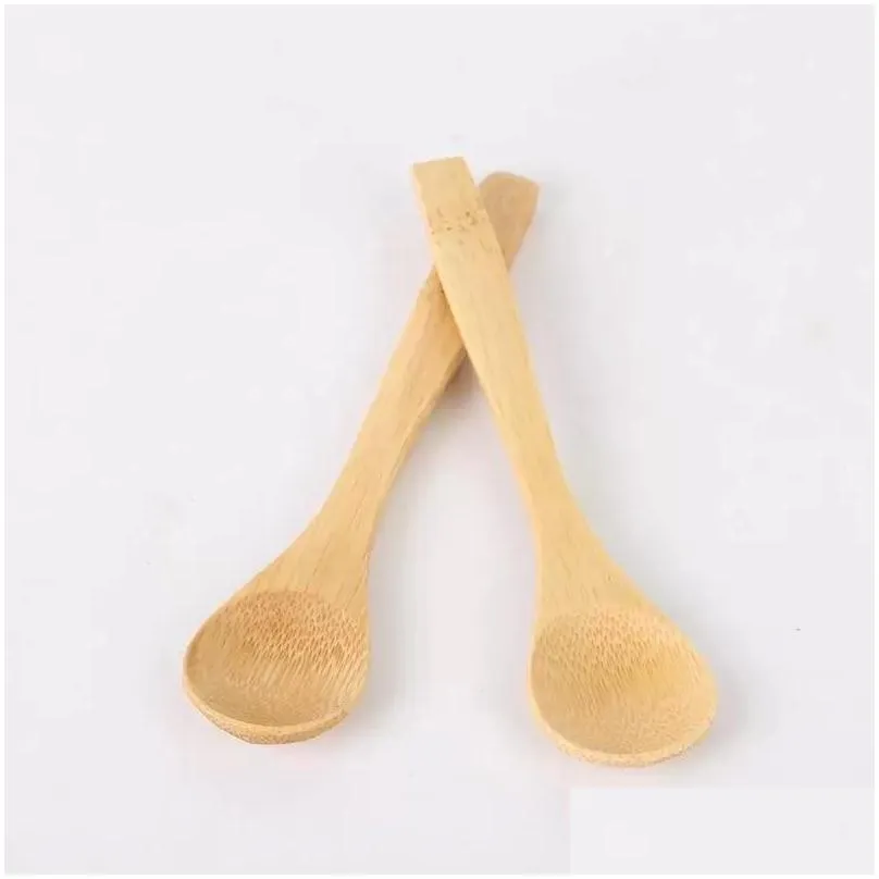 Spoons 13Cm Round Bamboo Wooden Spoon Soup Tea Coffee Honey Stirrer Mixing Cooking Tools Catering Kitchen Utensil Sxaug06 Drop Deliver Dhlo8