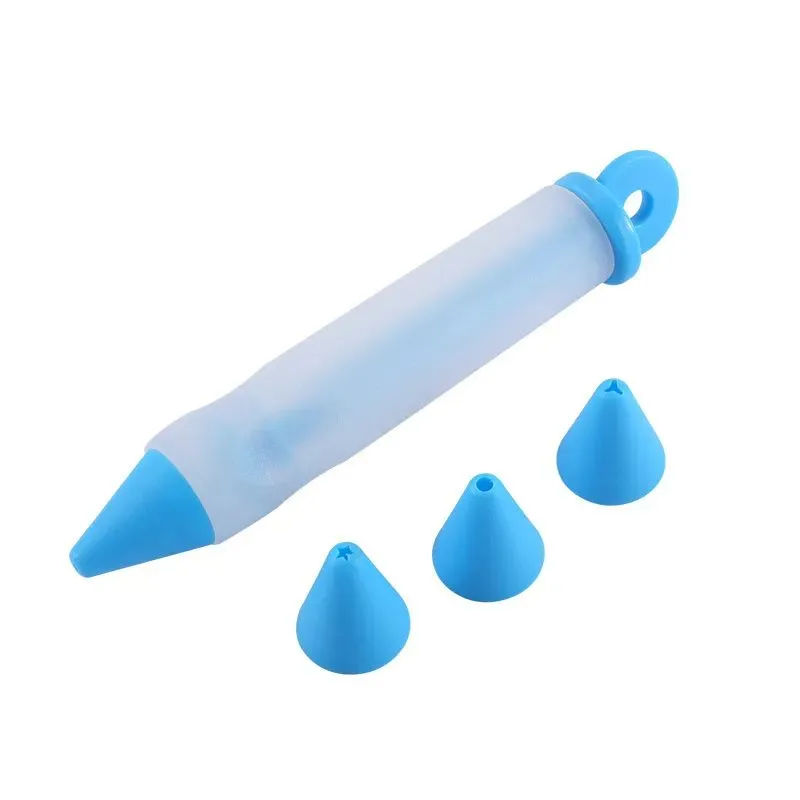 Silicone Food Write Pen Chocolate Decorating Tools Cake Mold Cream Icing Piping Pastry Kitchen Accessories With 4 Nozzles YFA1955