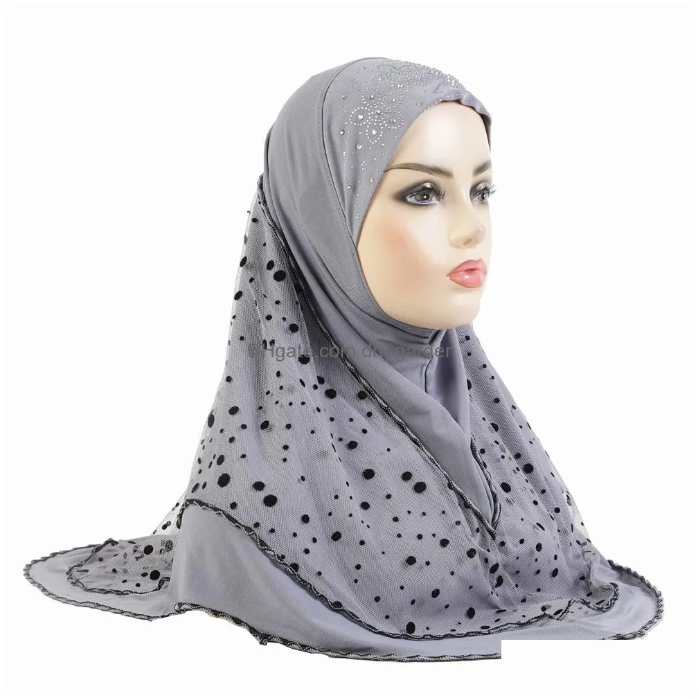 Beanie/Skull Caps Muslim Women Mesh Hijab Instant Scarf One Piece Amira Islamic Headscarf Shawl Wrap Turban Prayer Hijabs Ni Dhgarden Dhaqg