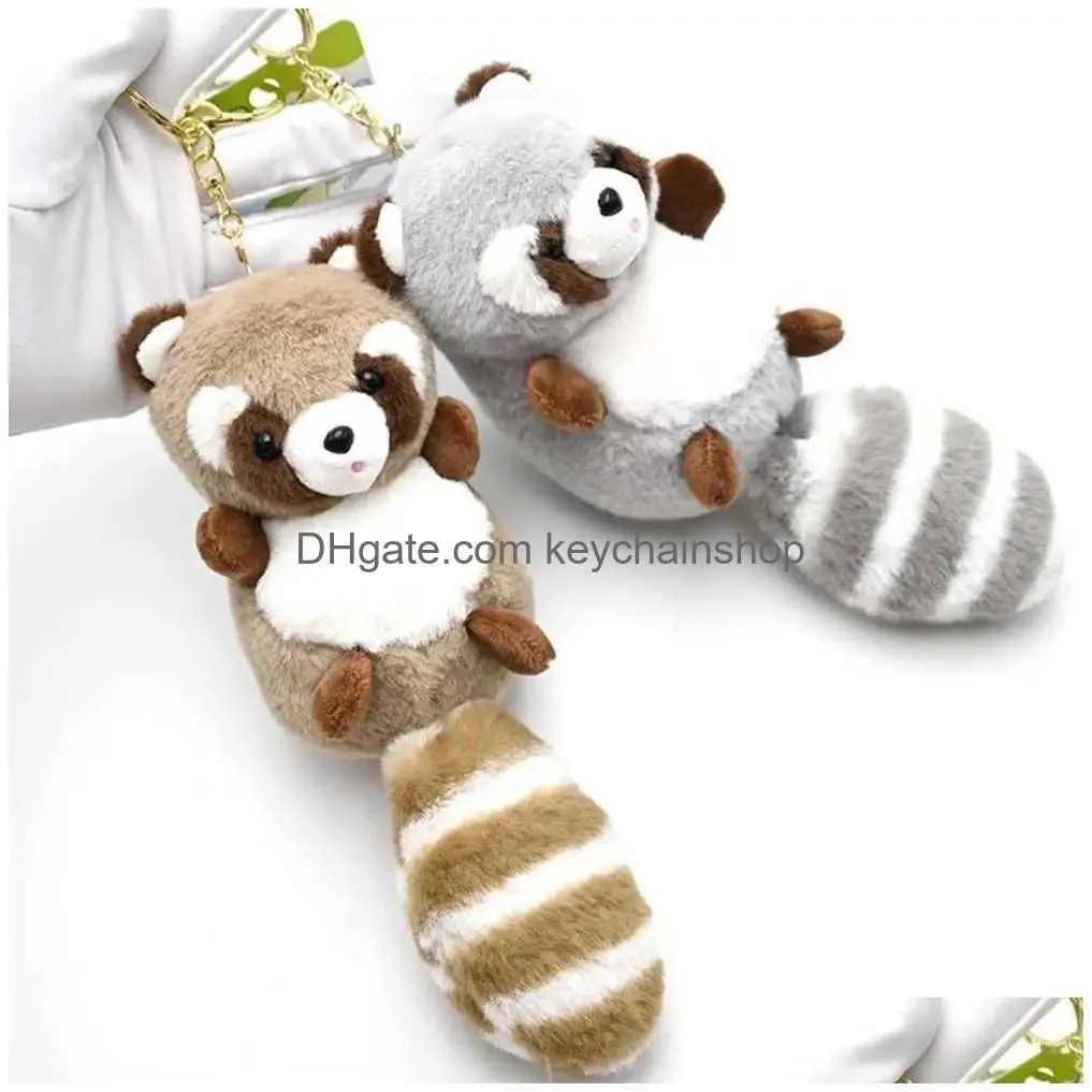 Keychains & Lanyards Exquisite P Key Pendant Fly Filled Raccoon Keychain Doll Ornament Stuffed Animal Drop Delivery Fashion Accessori Dhswg