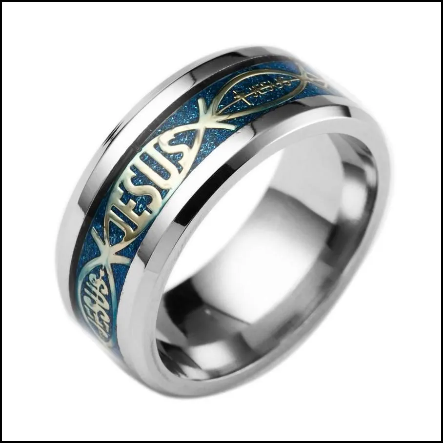 Band Rings Sell Stainless Steel Band Rings Religion Christian Prayer Letter Jesus Bible Gold Sier Finger Ring For Men Women Factory