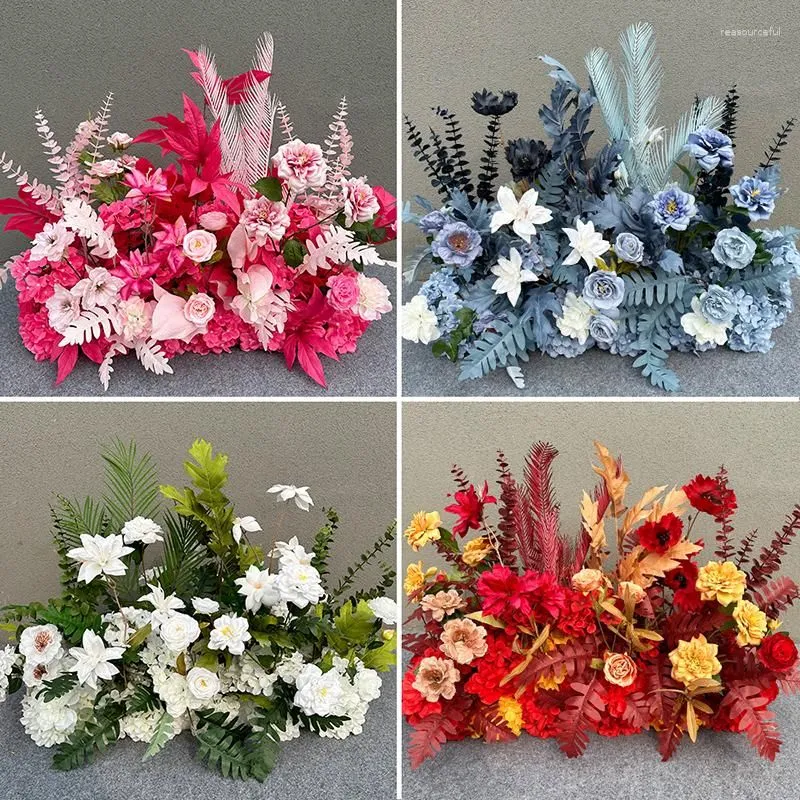Decorative Flowers Ground Row Flower Imitation Silk Finished Decoration Arrangement Wedding Art