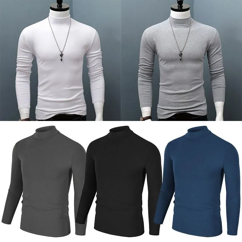 Men`s T-Shirts Men`s Bottoming Shirt T-shirt Long Sleeve Turtle Neck Sweater Top Tee Extra Soft Winter Warm Fashion Sexy BohoMen`s