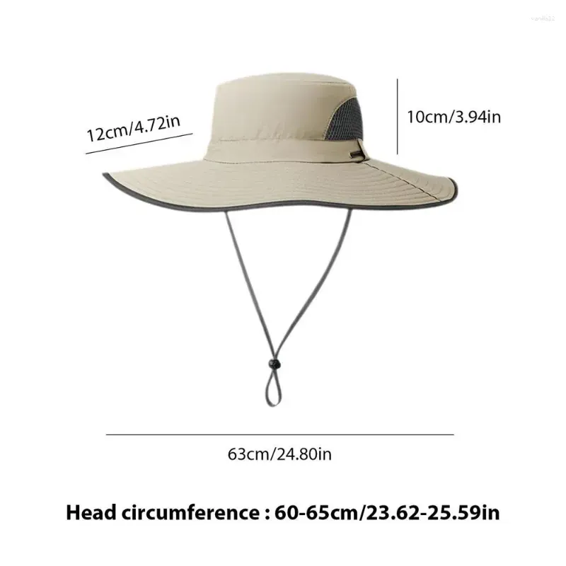 Cycling Caps Mens Sun Hat Wide Brim Boonie Hats Breathable Summer UV Protection Beach Bucket