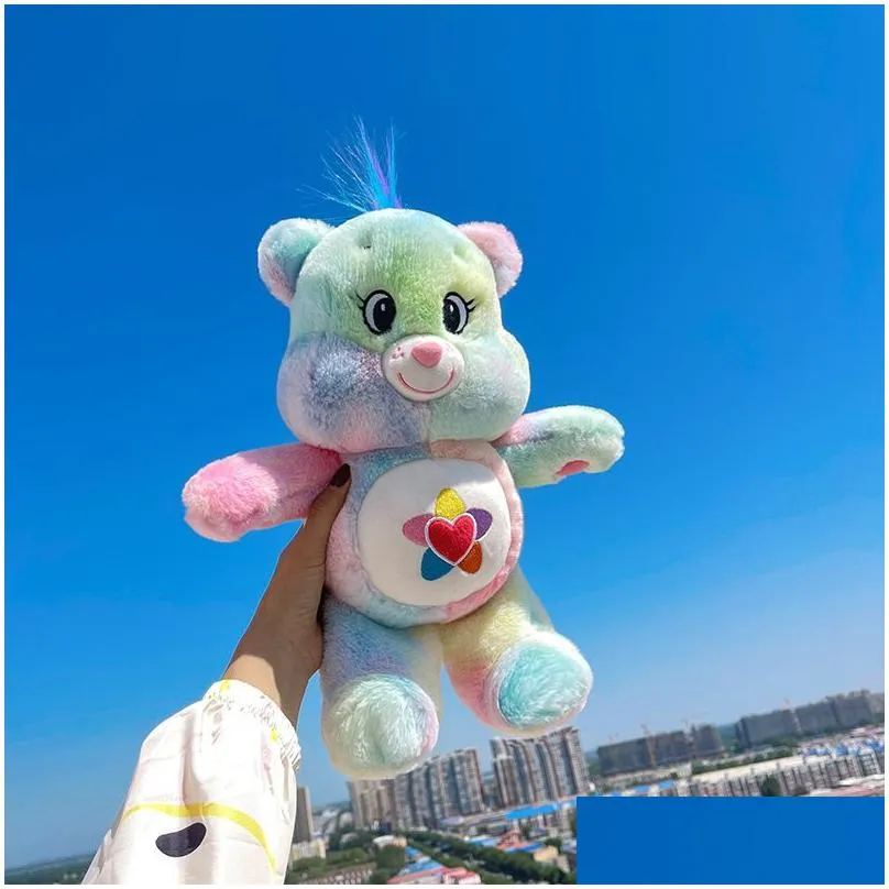 Wholesale 48cm rainbow bear plush sofa pillow holiday gift game prizes