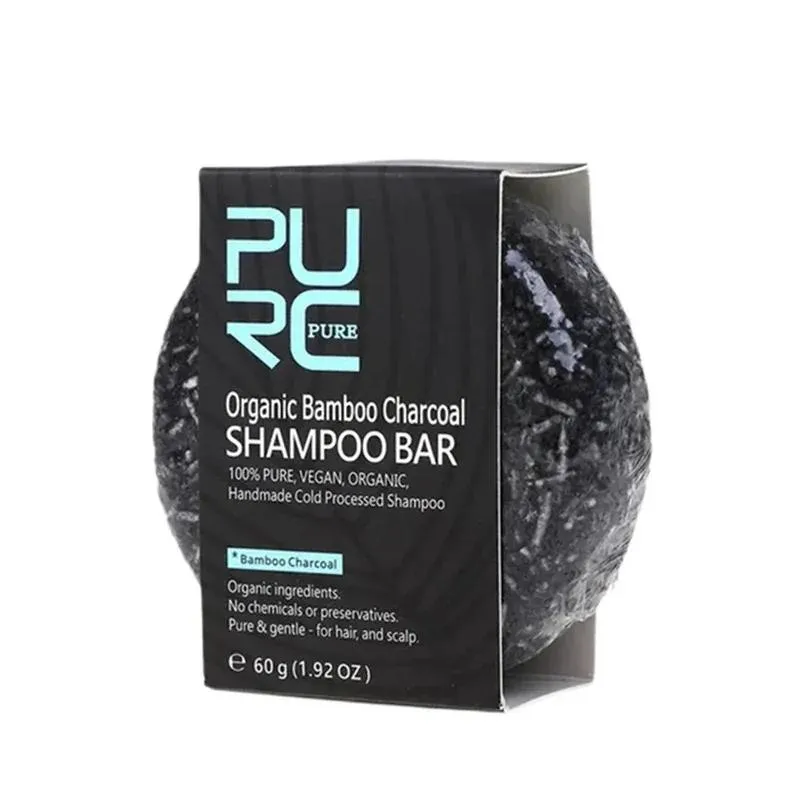 Shampoos PURC Hair Darkening Shampoo Bar Repair Gray White Hair Color Dye Face Hair Moisturizing Soap Natural Organic Brazil