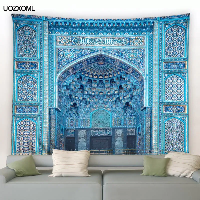 Tapestries Moroccan Tapestry Typical Tiled Fountain In The City Of Rabat Near Hassan Tower Wall Hanging Bedspread Bed Cover Decor