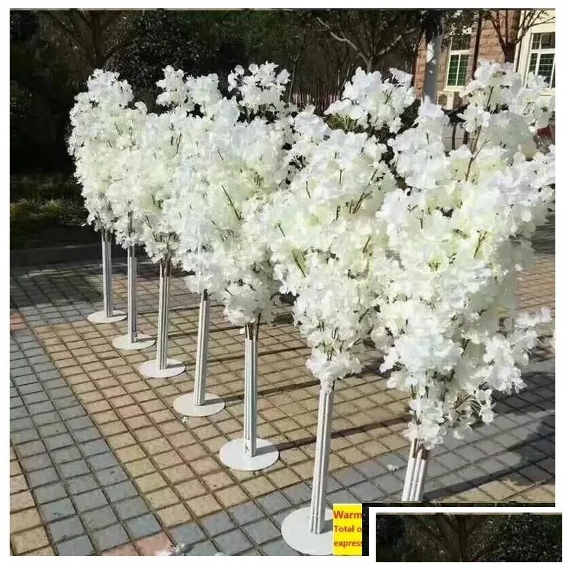 Decorative Flowers Wreaths Wedding Decoration 5Ft Tall 10 Piecelot Slik Artificial Cherry Blossom Tree Roman Column Road Drop Deli