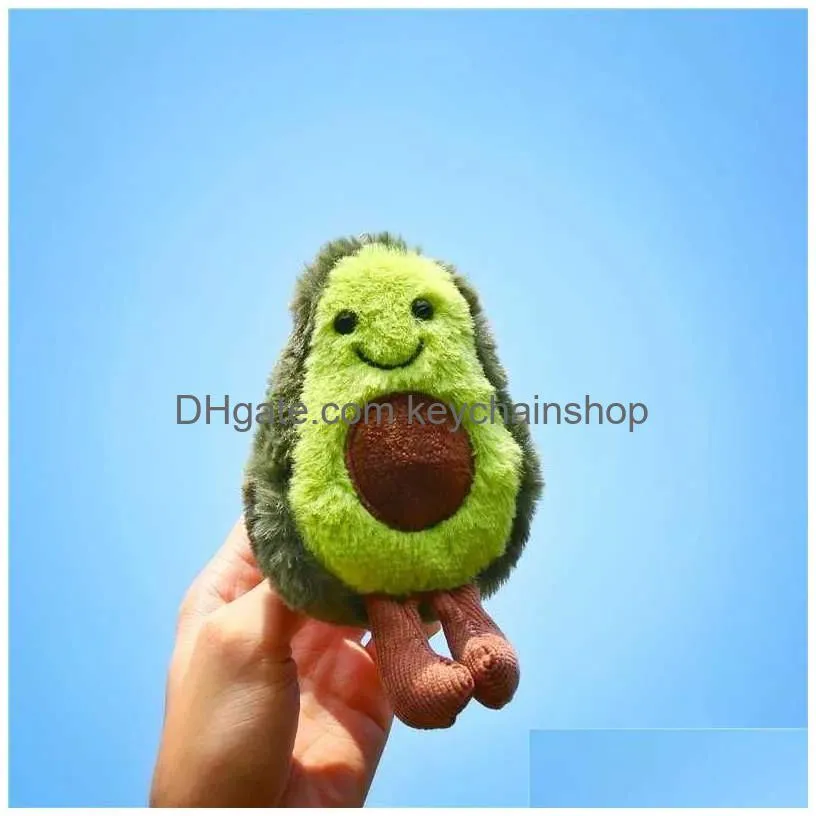 Keychains & Lanyards 13Cm Cute Avocado Keychain Stuffed P Filled Doll Key Ring Child Christmas Gift Girl Baby R231012 Drop Delivery F Dhce5